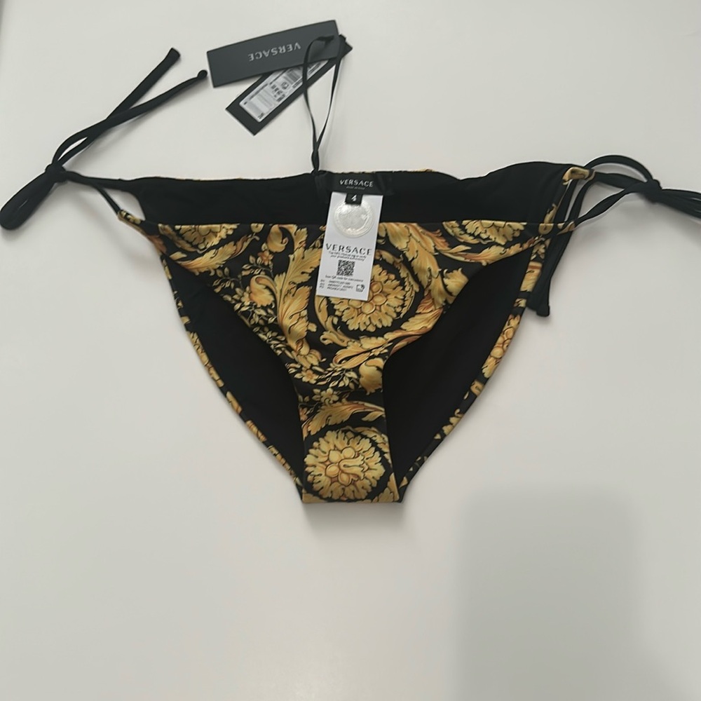 New Authentic Versace Barocco Print Bikini Bottoms